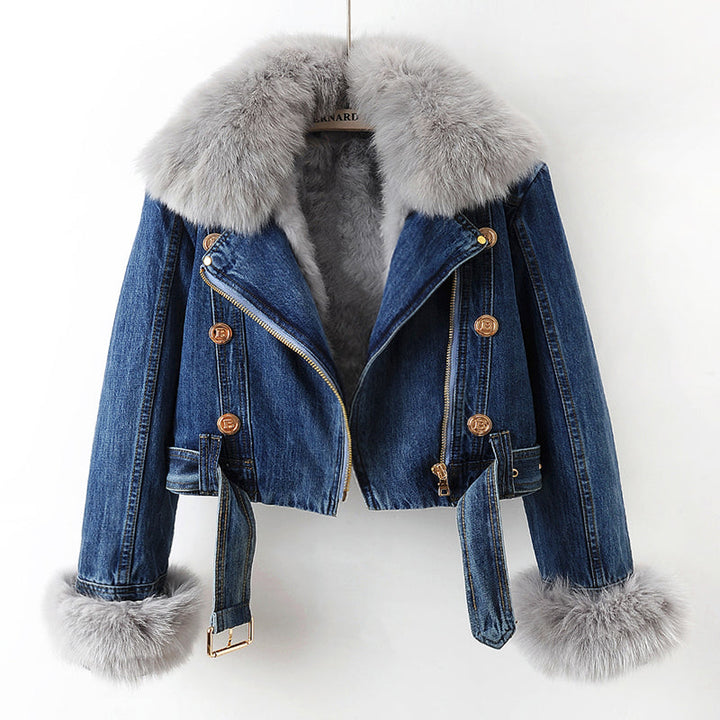 LuxeFur™ Denim Elegance Jacket