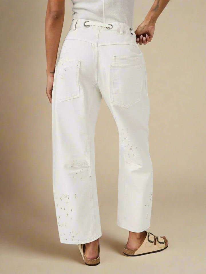 TerraEase™ Wide-Leg Patch Denim Pants