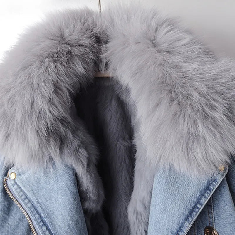 LuxeFur™ Denim Elegance Jacket