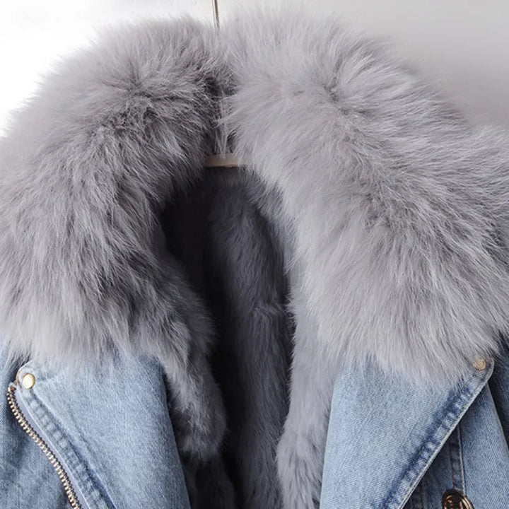 LuxeFur™ Denim Elegance Jacket