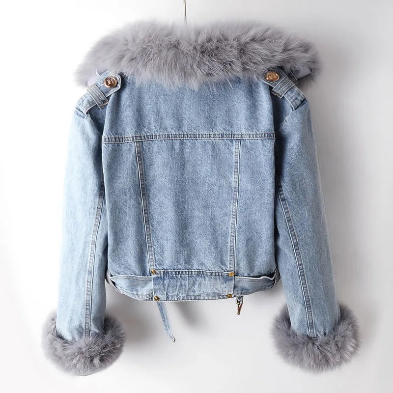 LuxeFur™ Denim Elegance Jacket