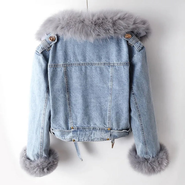 LuxeFur™ Denim Elegance Jacket